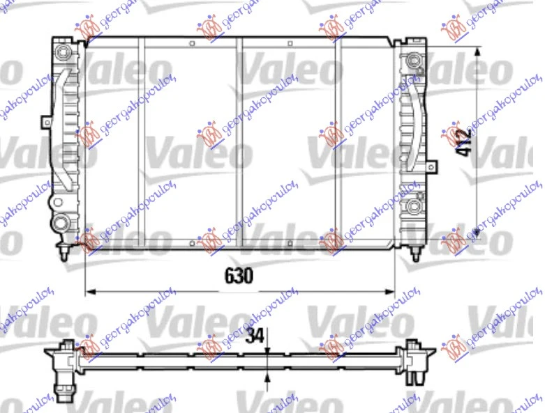 HLADNJAK MOTORA BENZIN / 1.9 TDi DIZEL (AUTO) (+/-AC) (63x41) (VALEO)