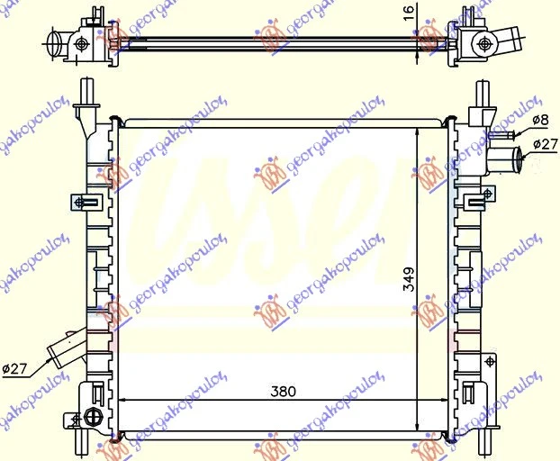 HLADNJAK MOTORA BENZIN (-AC) (380x355) (NRF)