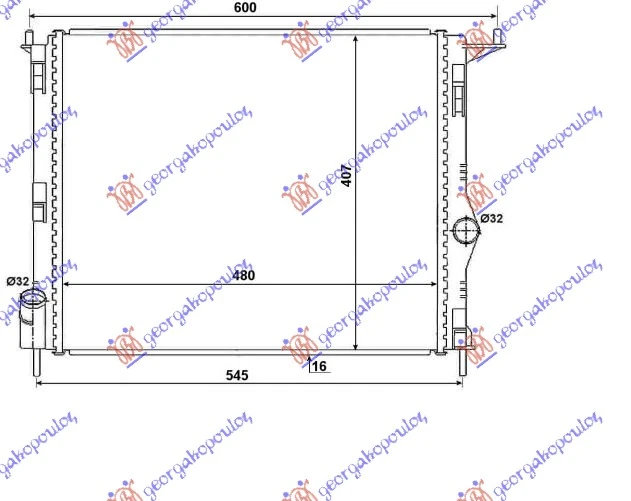 HLADNJAK MOTORA BENZIN (-AC) (47.7x40.6) (NISSENS)