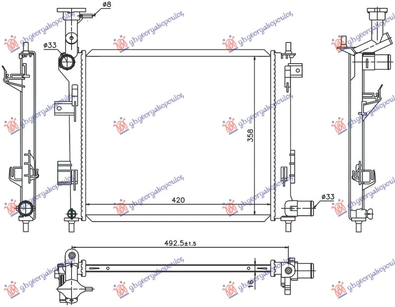 HLADNJAK MOTORA BENZIN (MAN) (42x37) (NRF)