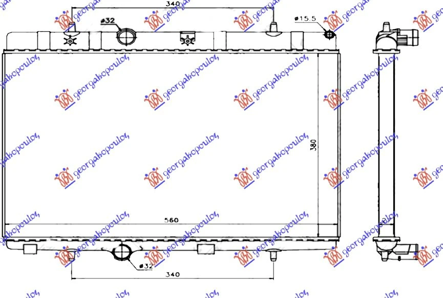 HLADNJAK MOTORA BENZIN/DIZEL (38x56x2.7) (HELLA)