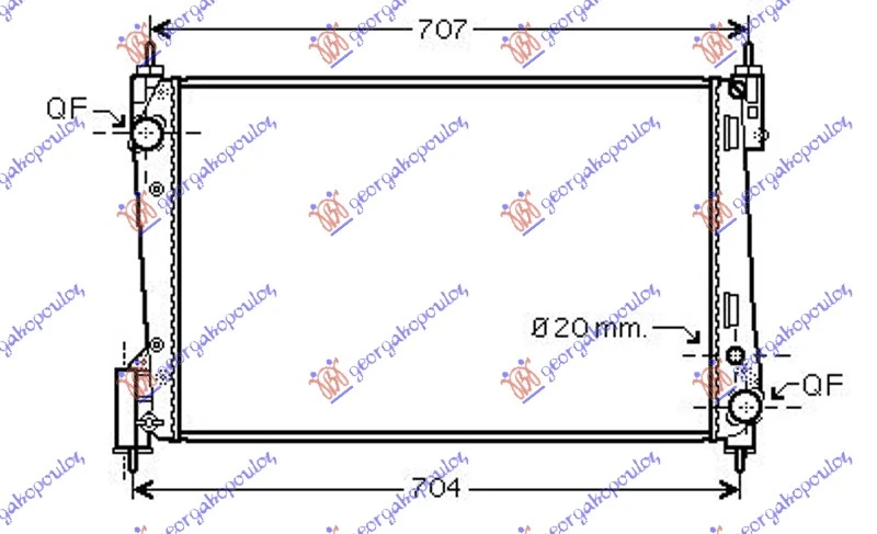 HLADNJAK MOTORA BENZIN/DIZEL (619x398x26) (NRF)