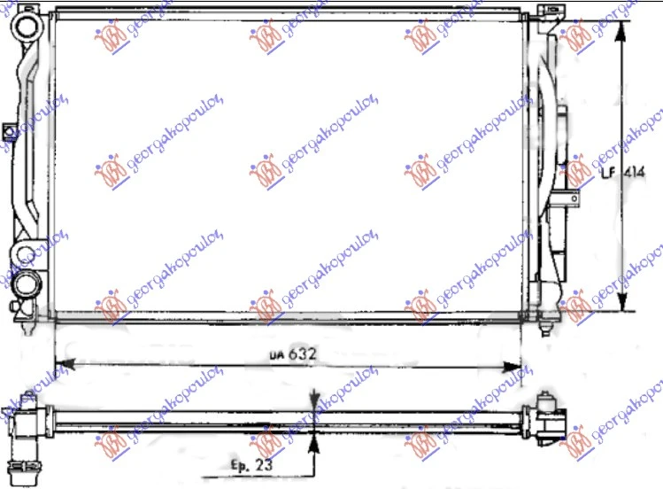 HLADNJAK MOTORA BENZIN/DIZEL (-AC) (630x420) (NRF)
