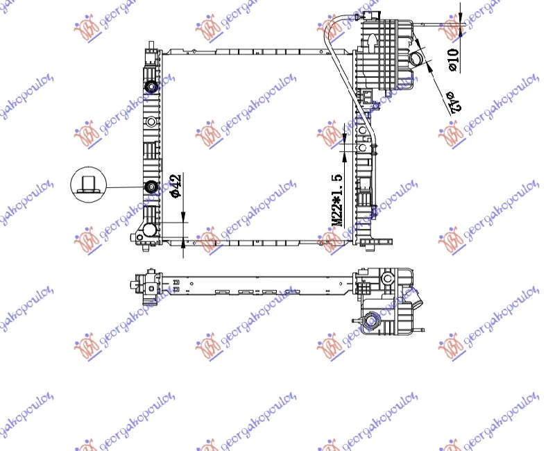 HLADNJAK MOTORA BENZIN/DIZEL (MAN/AUTO) (+AC) (57x56) (NISSENS)