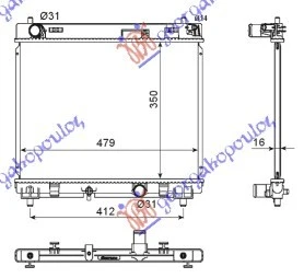 HLADNJAK MOTORA DIZEL 1.4 D-4D (66KW) (350x480x16) (NRF)