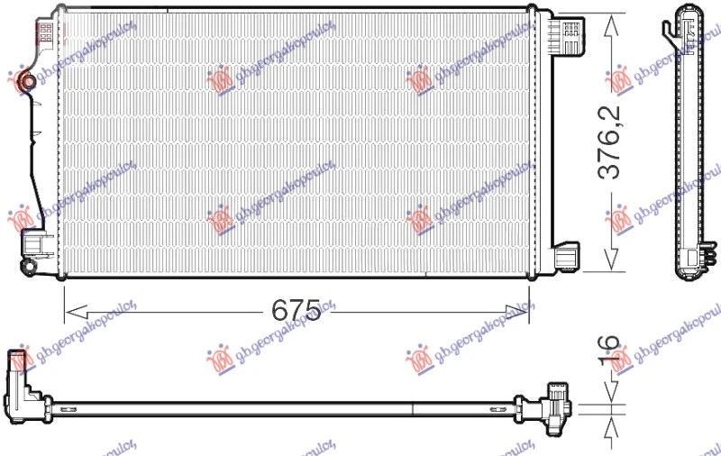 HLADNJAK MOTORA DODATNI 1.2 BENZIN (MAN/AUTO) (675x363x16) (KOYO)