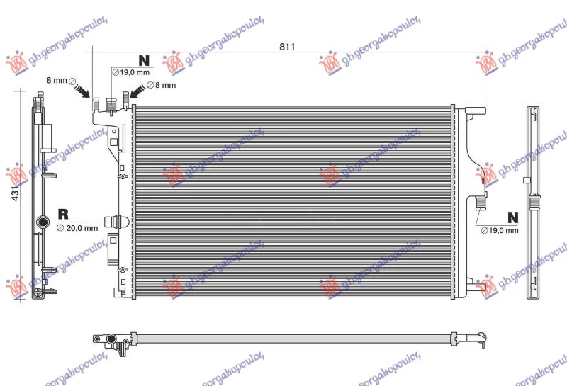 HLADNJAK MOTORA DODATNI 1.5 DIZEL (650x395) (NRF)