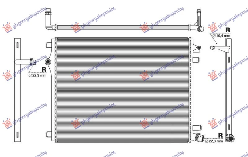 HLADNJAK MOTORA DODATNI 1.5/2.0 BENZIN/HIBRID - 2.0 DIZEL/HIBRID (634x470) (NRF)