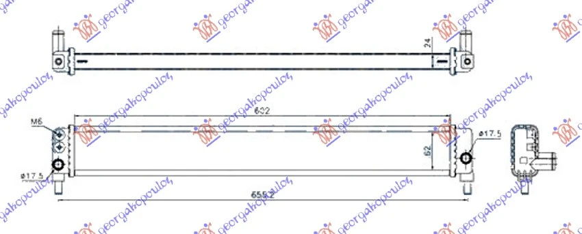 HLADNJAK MOTORA DODATNI 1.8 (600x62x24) (NRF)