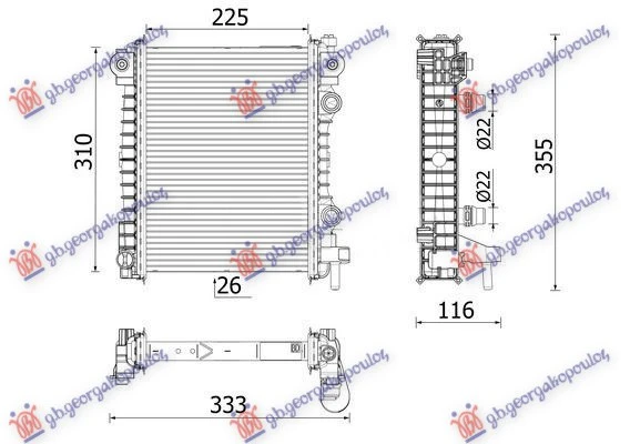 HLADNJAK MOTORA DODATNI 2.0-2.9 BENZIN (225x310x26) (MAHLE BEHR PREMIUM LINE)