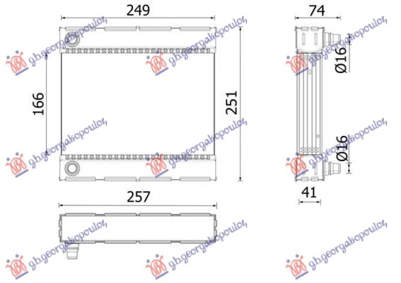 HLADNJAK MOTORA DODATNI 2.0 BENZIN (LEVO) (249x166) (NRF)