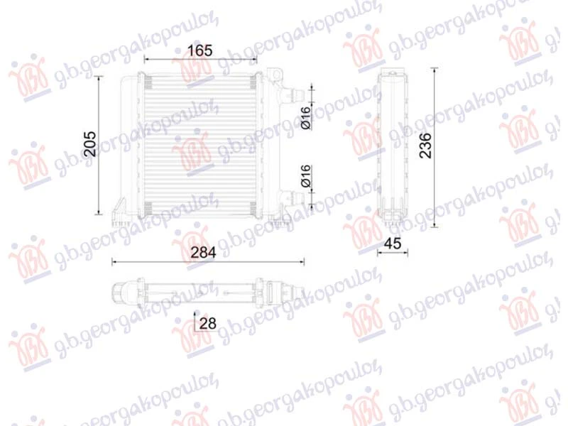 HLADNJAK MOTORA DODATNI 2.0 BENZIN (MAN/AUTO) (200x165x26) (NISSENS)