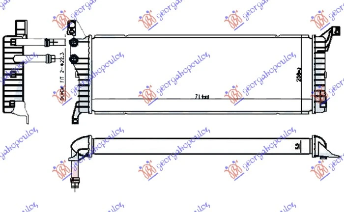 HLADNJAK MOTORA DODATNI 2.0 TDi (110/150KW) DIZEL (715x245x50) (NRF)