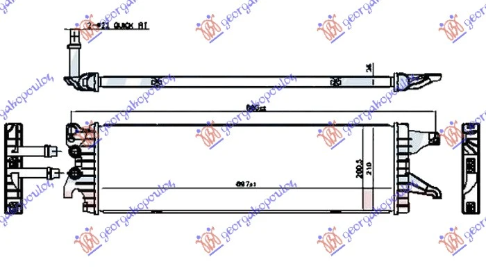 HLADNJAK MOTORA DODATNI 2.0 TDi (62/75KW) DIZEL (695x210x26) (VALEO)