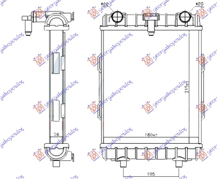 HLADNJAK MOTORA DODATNI 2.0 TFSi S3 BENZIN (215x180x26) (NRF)