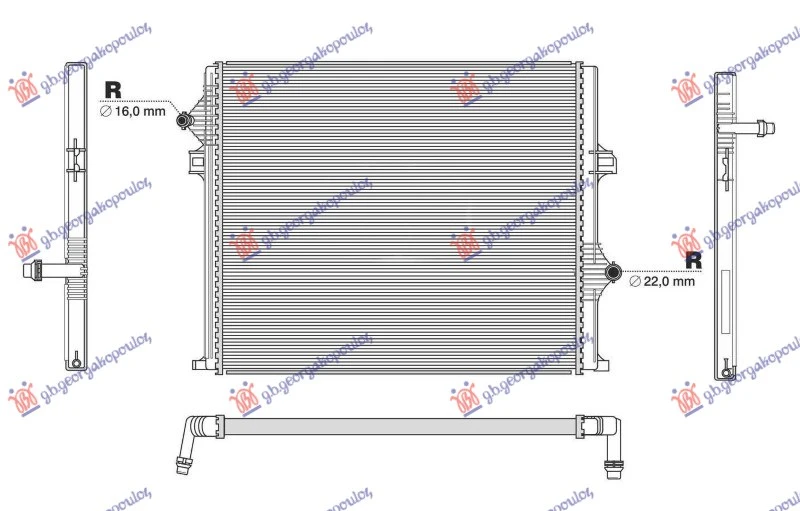 HLADNJAK MOTORA DODATNI 2.0/3.0 BENZIN (567x478x26) (VALEO)
