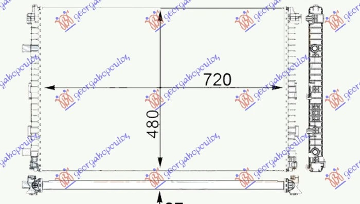 HLADNJAK MOTORA DODATNI 3.0 TFSi BENZIN - 3.0 TDi DIZEL (720x480x26) (VALEO)