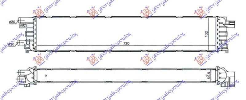 HLADNJAK MOTORA DODATNI 3.0 TFSI/S4 BENZIN - 2.0 TDi DIZEL (720x132x55) (NRF)