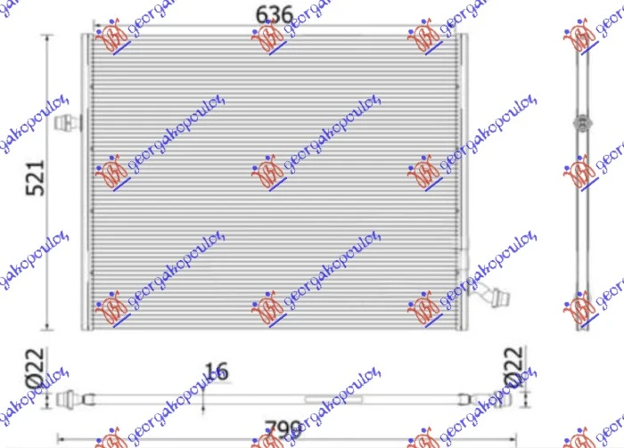 HLADNJAK MOTORA DODATNI 3.0/4.7/5.5/6.0 BEN - 3.0/3.5 BEN/HIB - 2.2 DIZ/HIB - 3.0 DIZ (AUTO) (635x509) (NRF)