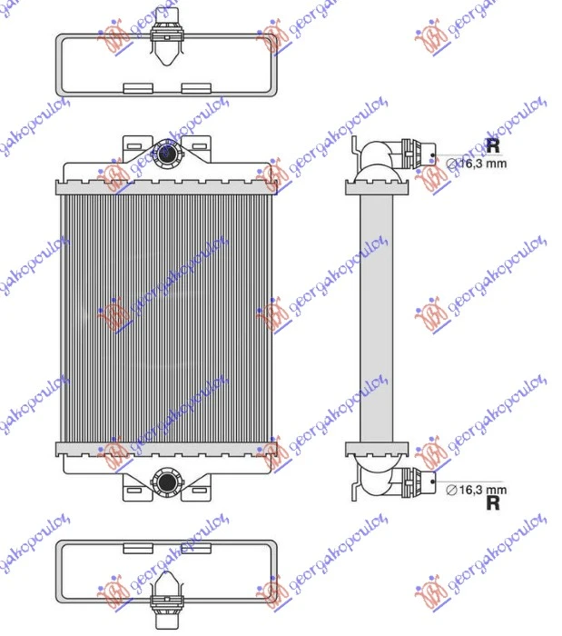 HLADNJAK MOTORA DODATNI BENZIN/DIZEL (185x156x26) (NRF)