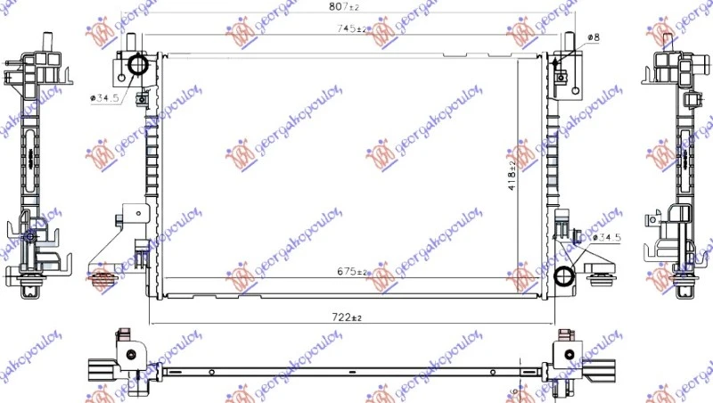 HLADNJAK MOTORA HIBRID (675x420x16) (NRF)