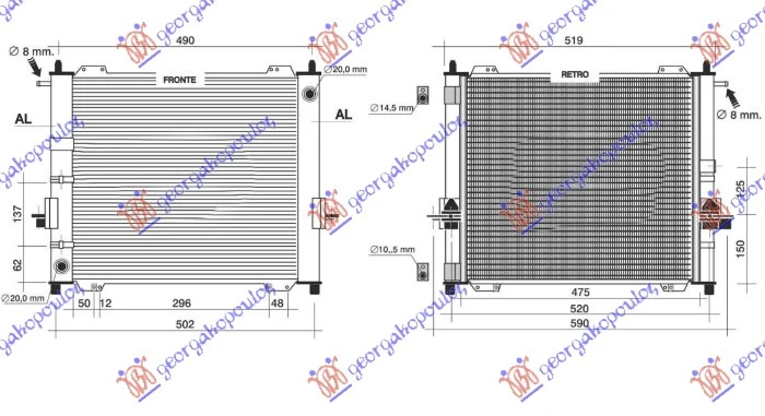 HLADNJAK MOTORA I KLIME 1.2 BENZIN (MANUELNI/AUTOMATSKI) (434x388) 03- (NISSENS)