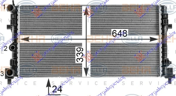 HLADNJAK MOTORA SVI MODELI (-AC) (430x410) (SA VENTILATOROM) (MARELLI)