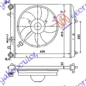 HLADNJAK MOTORA ZA SVE MODELE (-AC) (430x410) (SA VENTILATOROM) (NISSENS)