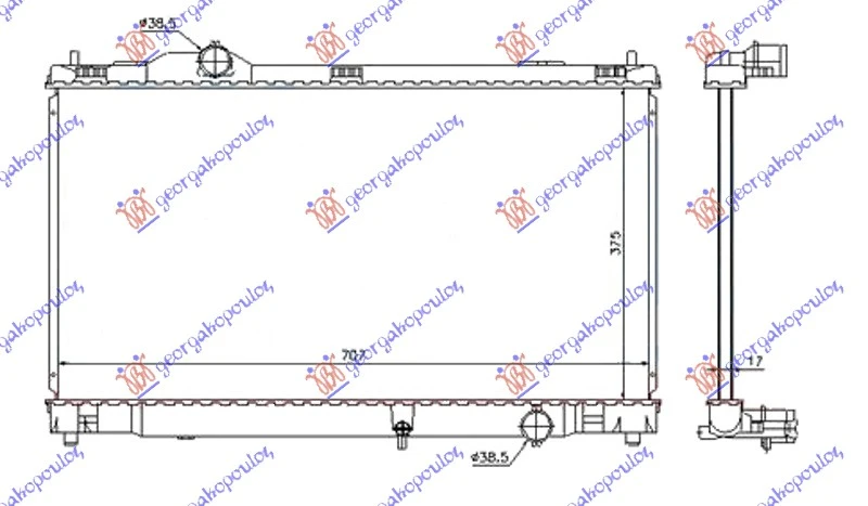 HLADNJAK MOTORA ZA SVE MODELE BENZIN (375x705x16) (NRF)