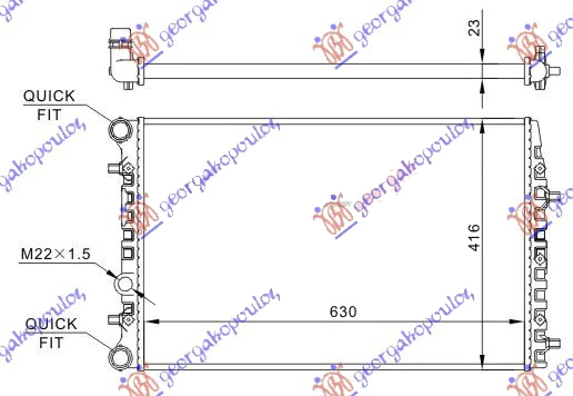 HLADNJAK MOTORA ZA SVE MODELE BENZIN/DIZEL (MANUELNI/AUTOMATSKI) (+/-AC) (63x41) (MAHLE BEHR)