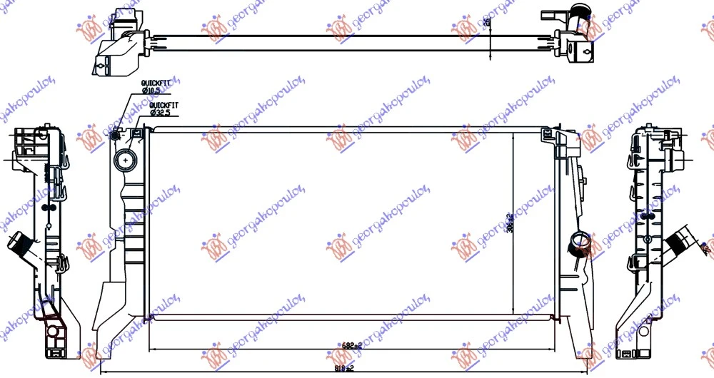 HLADNJAK MOTORA ZA SVE MODELE DIZEL (AUTO) (680x320x26) (NRF)