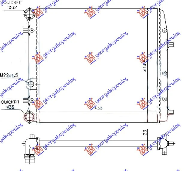 HLADNJAK MOTORA ZA SVE MODELSE (-AC) (43x41) BEZ VENTILATORA (NISSENS)
