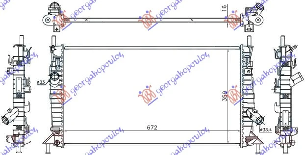 HLADNJAK MOTORA ZA SVE MODELSE BENZIN (MAN/AUTO) (+/-AC) (67x37.2) (KOYO)