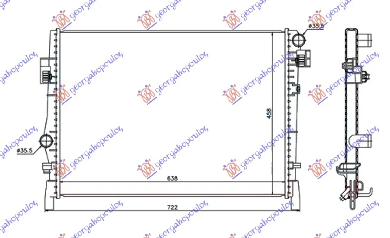 HLADNJAK MOTORA ZA SVE MODELSE BENZIN/DIZEL (638x458x16) (VALEO)