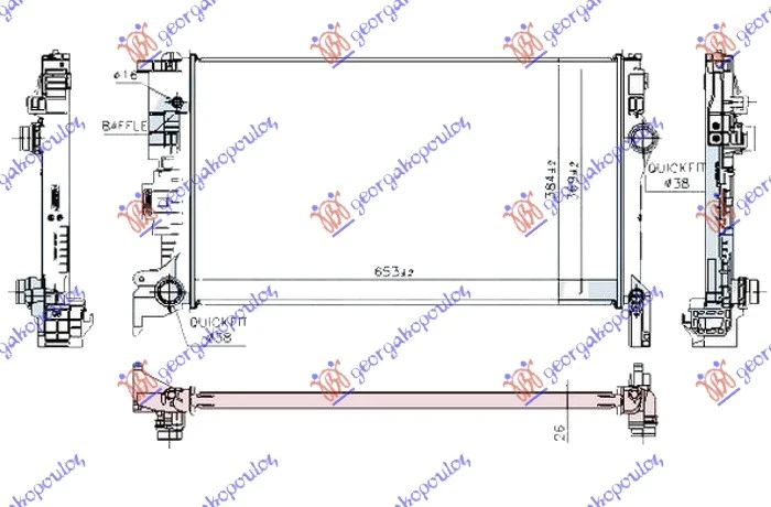HLADNJAK MOTORA ZA SVE MODELSE BENZIN/DIZEL (650x370x26) (NRF)