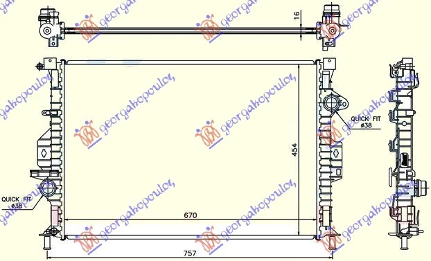 HLADNJAK MOTORA ZA SVE MODELSE BENZIN/DIZEL (MAN) (670x454x16) (KOYO)