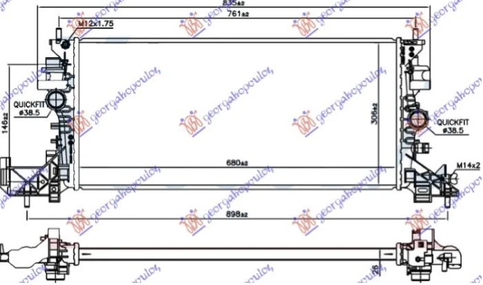 HLADNJAK MOTORA ZA SVE MODELSE BENZIN/DIZEL TURBO (680x305x26) (NRF)