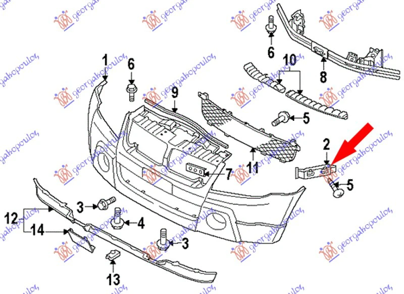 NOSAC PREDNJEG BRANIKA PLAST.- 13 D/L
