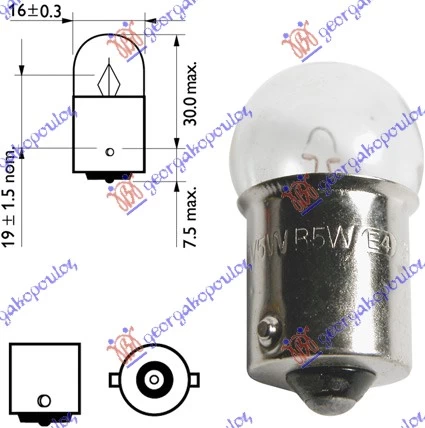 SIJALICA 12V 5W BA15s