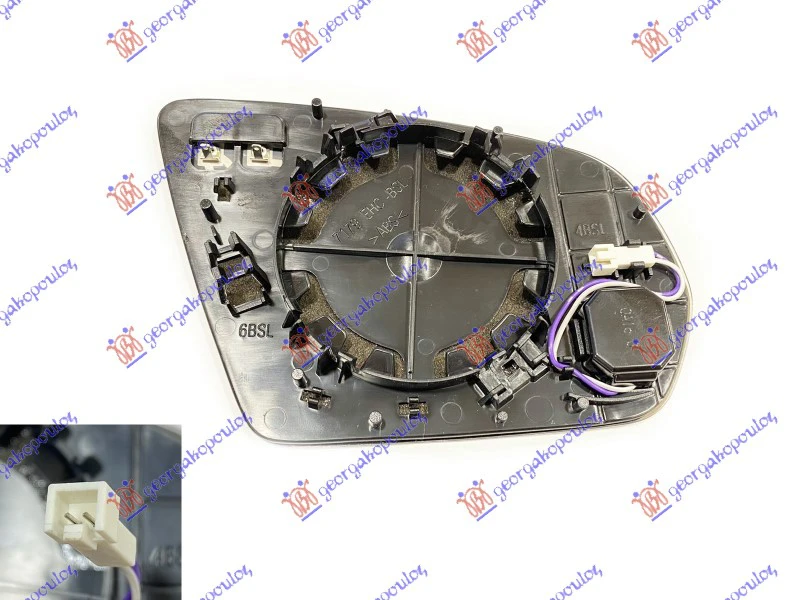 STAKLO RETROVIZ. SA GREJ. LED MRT.U 2+2P