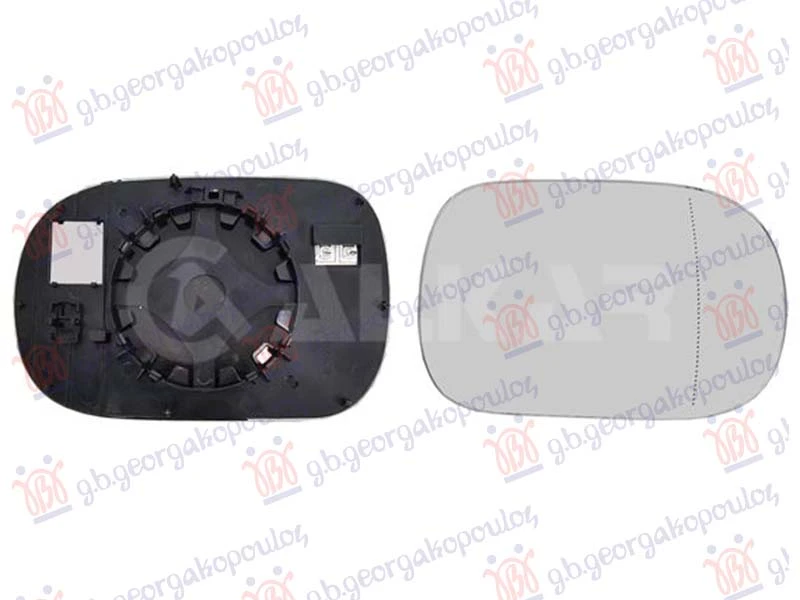 STAKLO RETROVIZORA (ASFERICNO) (2 PIN)