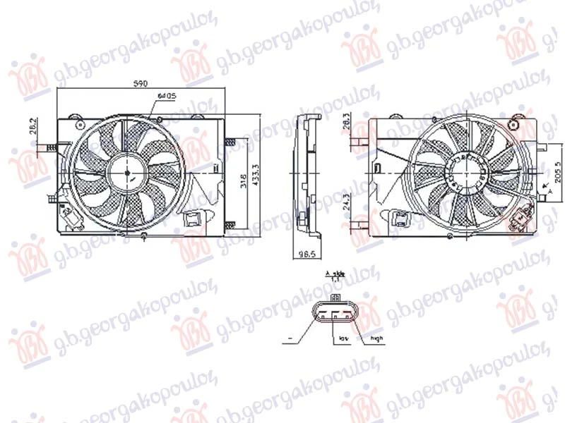 VENTILATOR (405mm) (3 PIN)