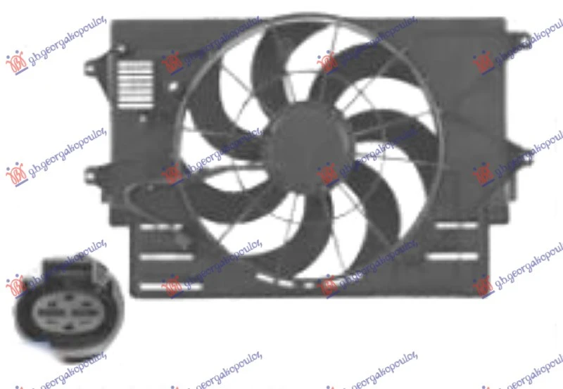 VENTILATOR KOMPLET 1.0/1.6 BENZIN (2 PIN)