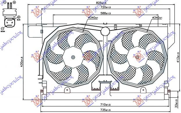 VENTILATOR KOMPLET(DUPLI)BEN-DIZ (+A/C)