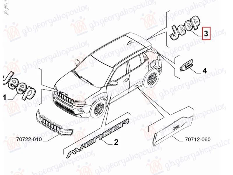ZNAK NA GEPEK VRATIMA (JEEP) (O)