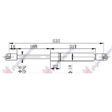 AMORTIZER GEPEK STAKLA (535L-360N)