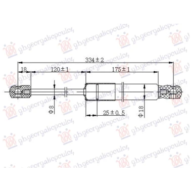 AMORTIZER GEPEK VRATA (334L-480N)