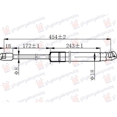 AMORTIZER GEPEK VRATA (454L-435N)