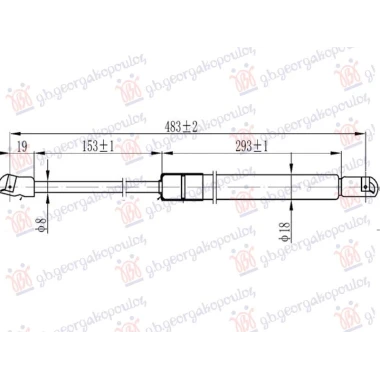 AMORTIZER GEPEK VRATA (483L-530N)