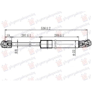 AMORTIZER GEPEK VRATA (536L-670N)